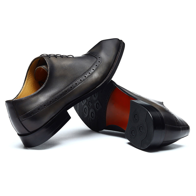 Men's Oxford Shoes - Diamond Toe & Brogue Detailing