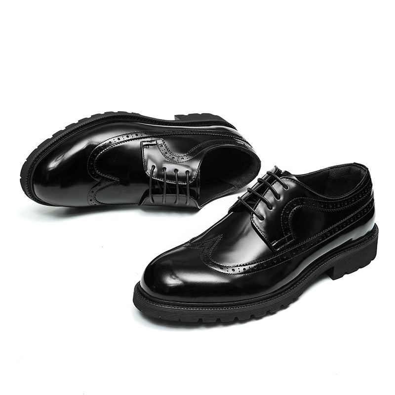 Men's Brogue Derby Shoes - Refined Wingtip & Breathable Comfort