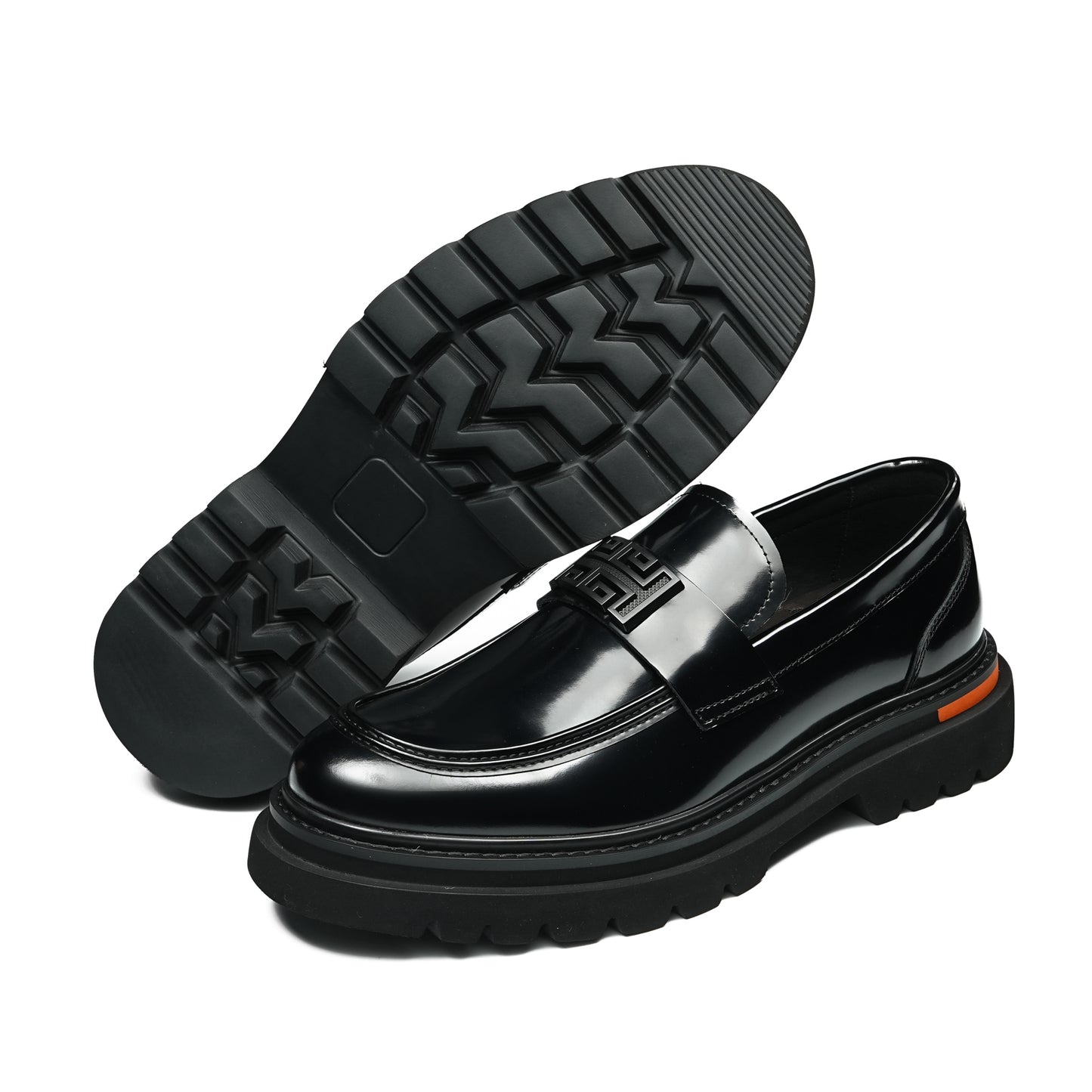 Men's Burnished Loafers: Signature Hardware & Supple Inner Contours