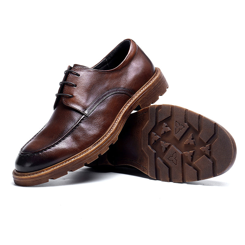 Men's Derby Shoes - Polished Leather & Slip-Resistant Sole