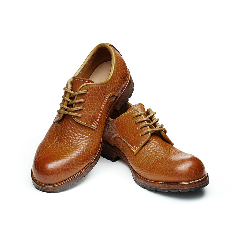Derby Shoes Excellence: Goodyear Welted Craft & Dense-Grain Leather Patina
