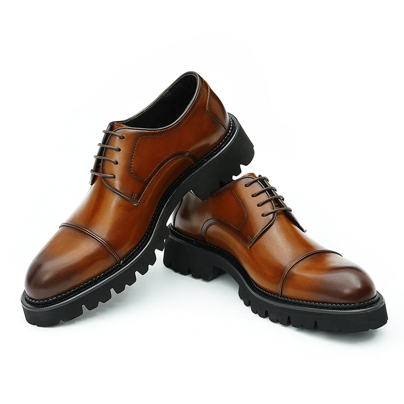 Men's Derby Leather Shoes - Structured Durability & Rugged Traction