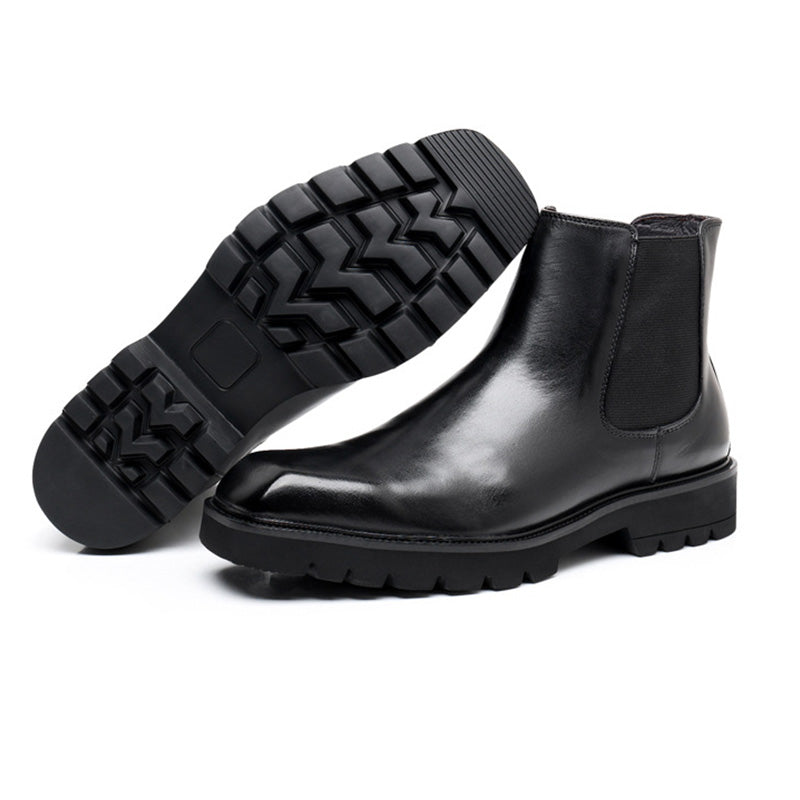 Men's Chelsea Boots: Square Toe Design & Effortless Side Elastic Access