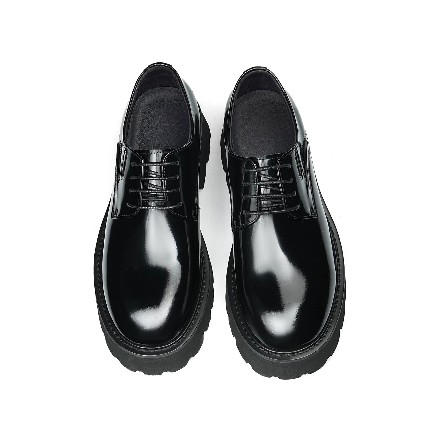 Men's Round-Toe Derby Shoes: Sculpted Sole & Timeless Craftsmanship