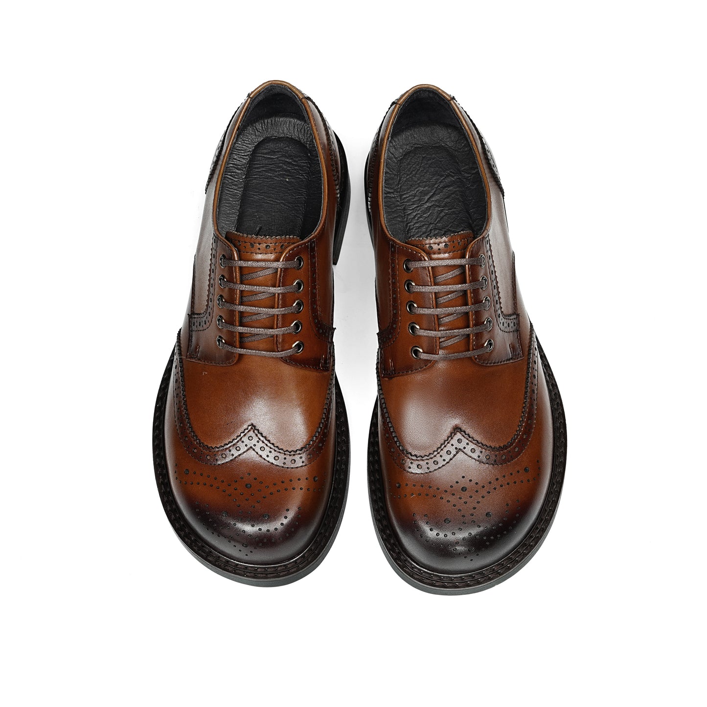 Men's Architectural Derby: Bold Silhouette & Artisan Brogue Legacy