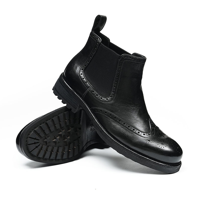 Men's Brogue Chelsea Boots: Horween Leather & Goodyear Welted