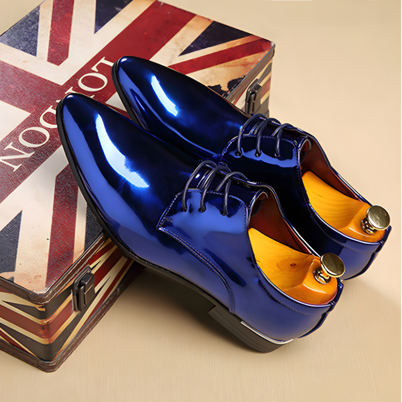 Men's Oxford Shiny Metallic Dress Shoes