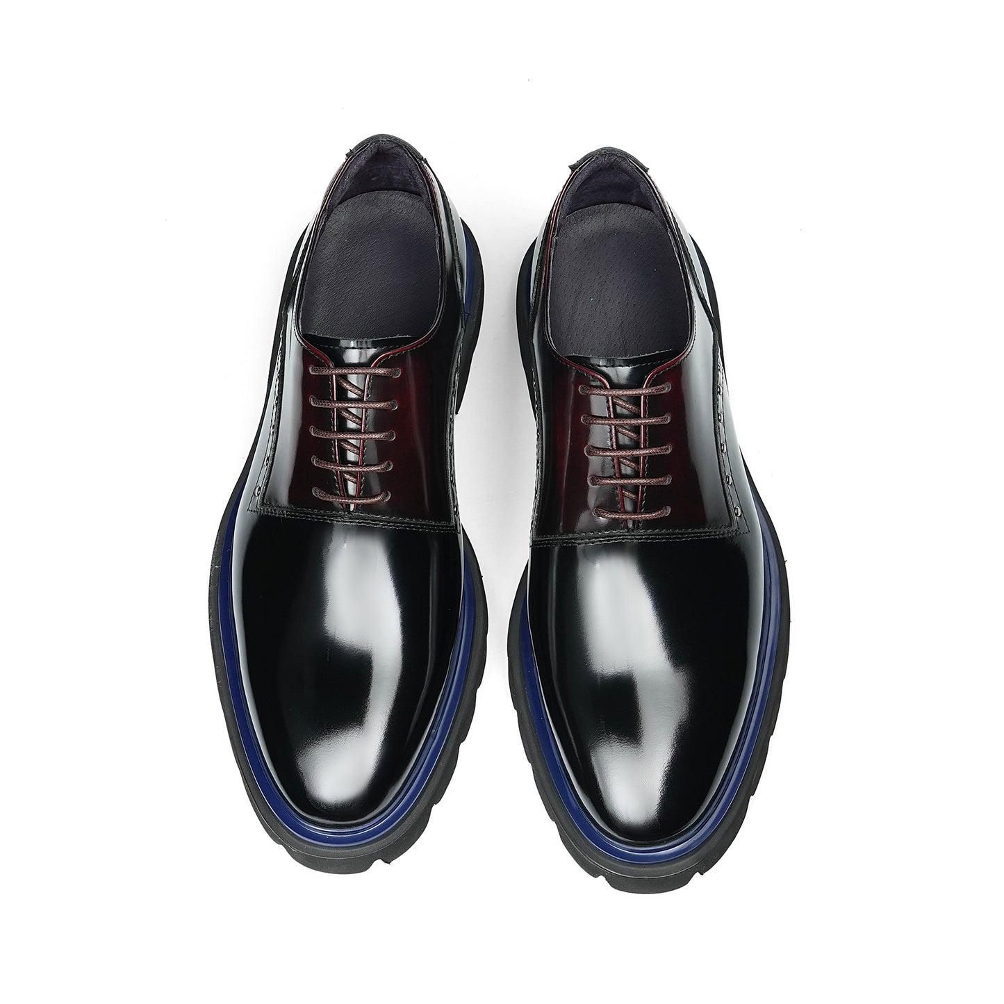 Men's Oxford Shoes: Contrast Accent & Platform Sole Design