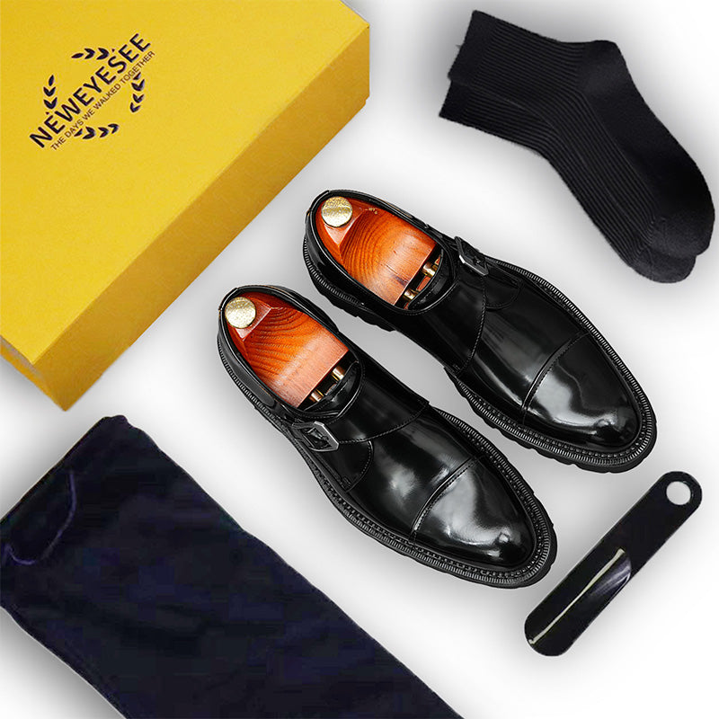 Men's Monk Strap Dress Shoes - Gradient-Toe Elegance & Reinforced Support