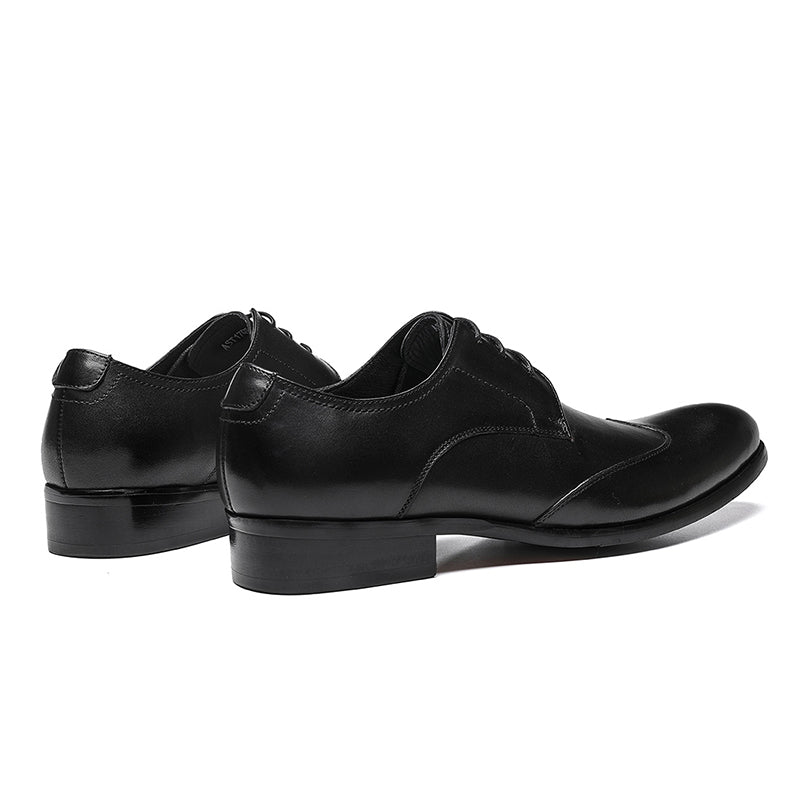 Men's Pointed-Toe Derby Shoes Premium Leather & Secure Lace-Up
