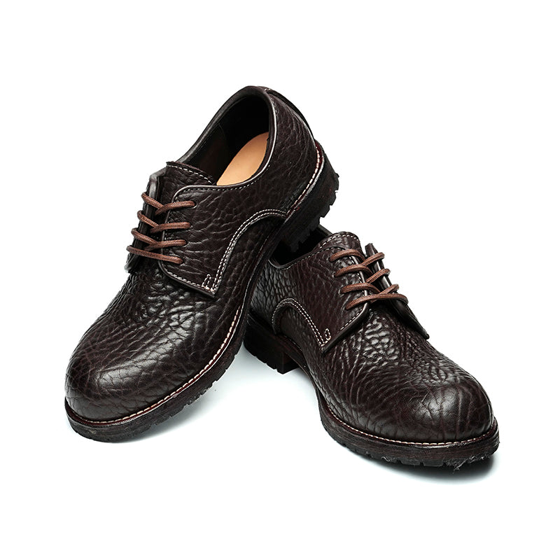 Derby Shoes Excellence: Goodyear Welted Craft & Dense-Grain Leather Patina