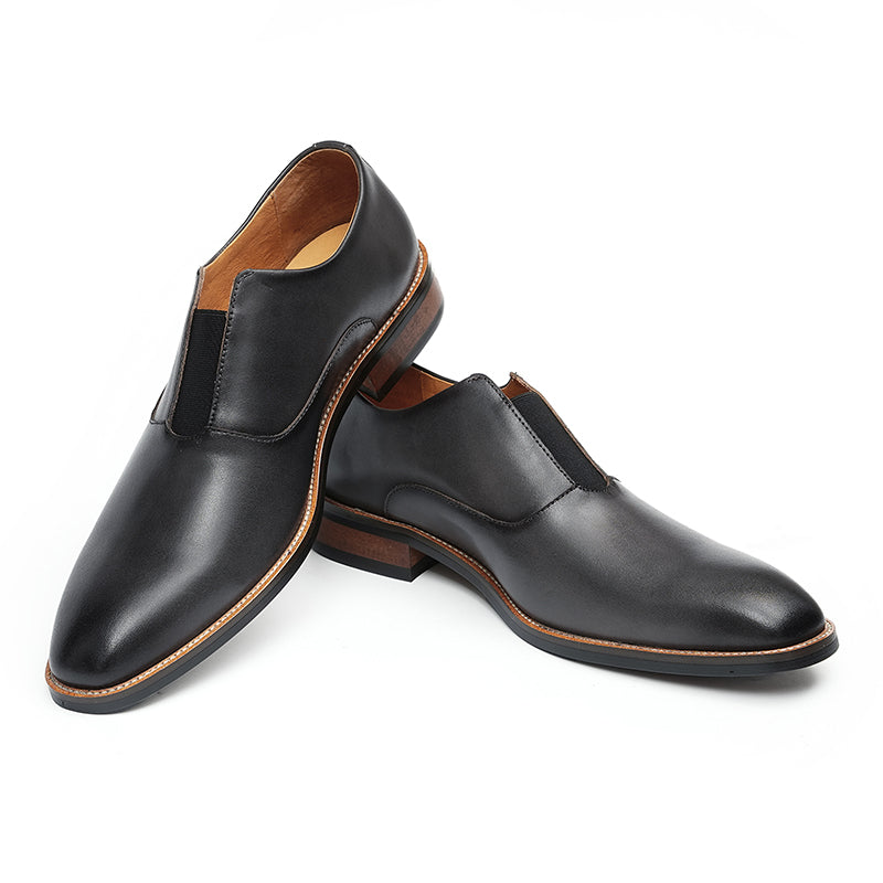 Men's Elastic Gusset Dress Shoes - Refined Structure & Secure Fit