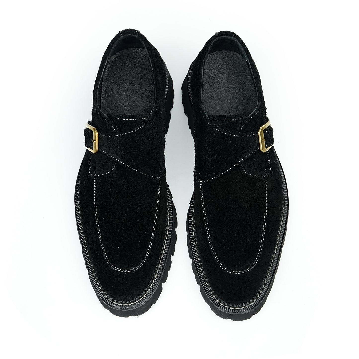 Men's Suede Monk Strap Shoes: Textured Comfort & Terrain-Adaptive Foundation