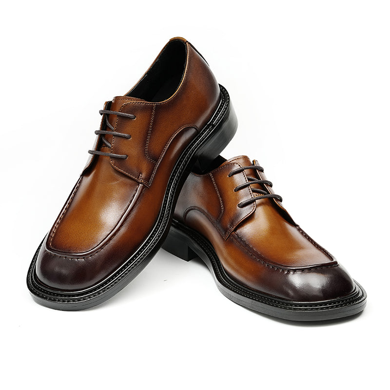 Men's Derby Shoes - Gradient Leather & Reinforced Stitching