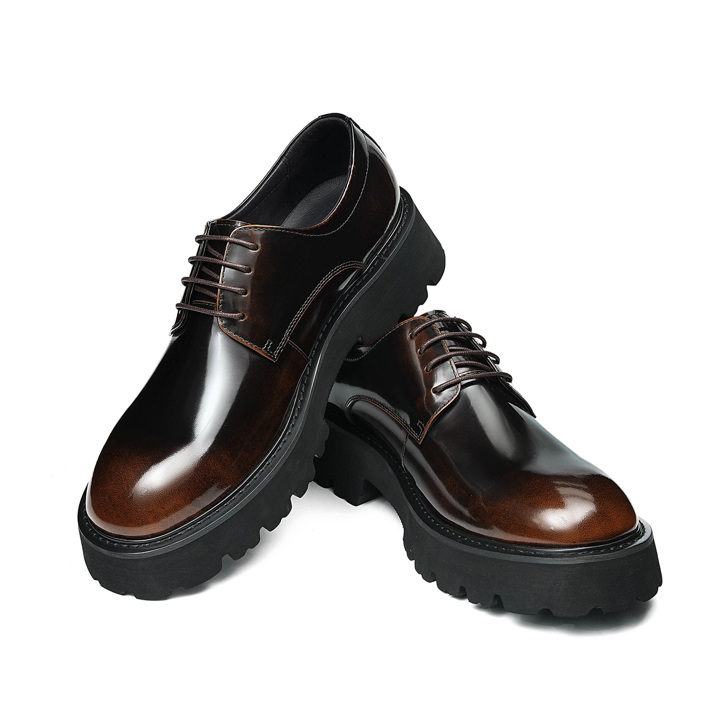 Men's Round-Toe Derby Shoes: Sculpted Sole & Timeless Craftsmanship