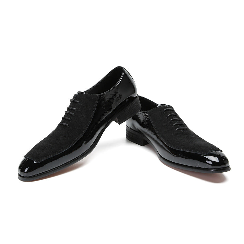 Men’s Patent Leather & Suede Oxford Shoes