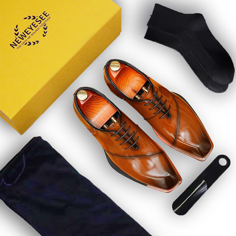 Men's Oxford Dress Shoes - Contrast Trim & Timeless Lacing