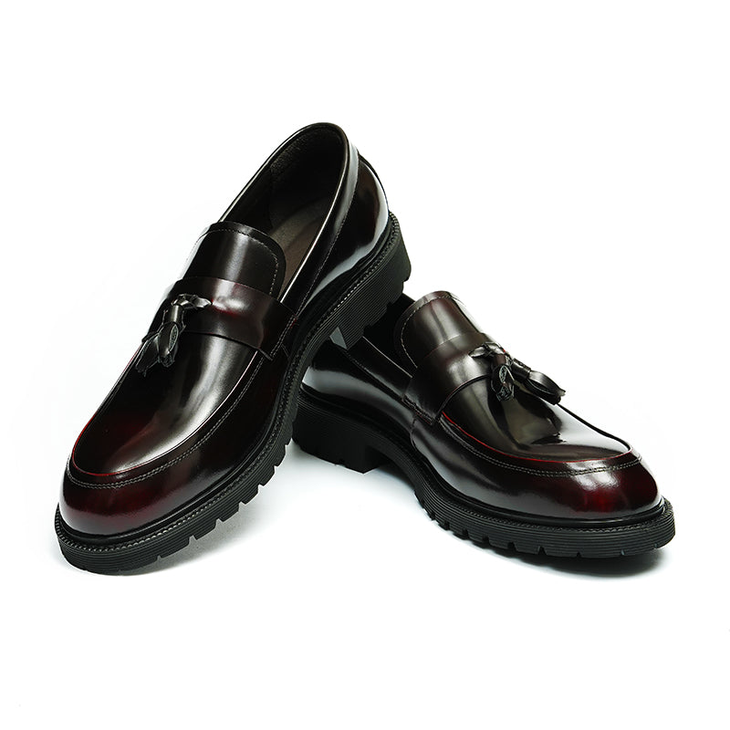 Men's Loafers - Dynamic Tassel Detailing & Polished Leather