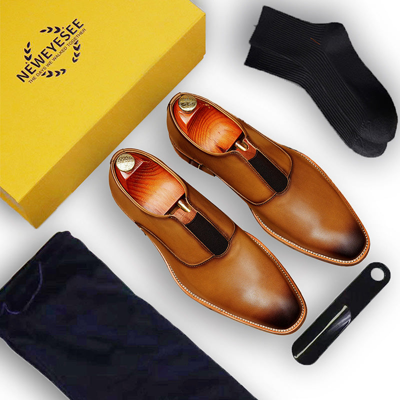 Men's Elastic Gusset Dress Shoes - Refined Structure & Secure Fit