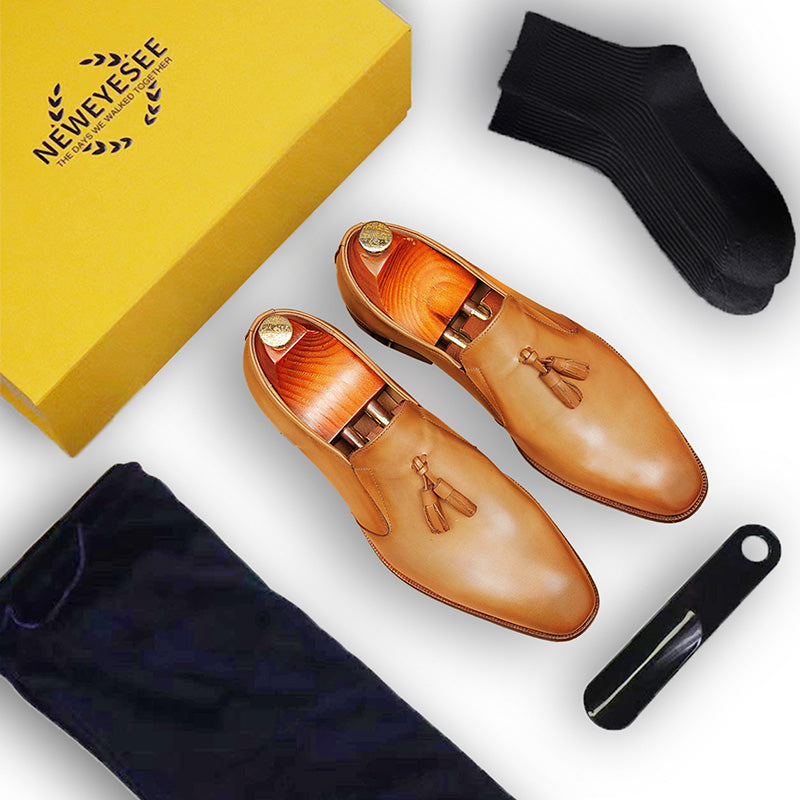 Men's Tassel Loafers - Pointed Toe & Premium Leather