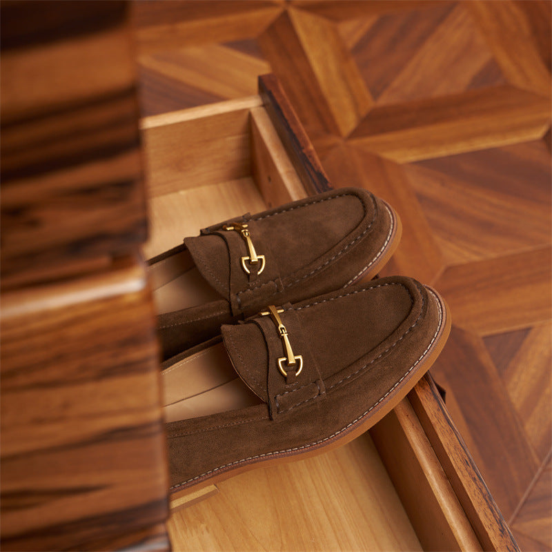 Men's Suede Loafers: Signature Hardware & Textured Comfort