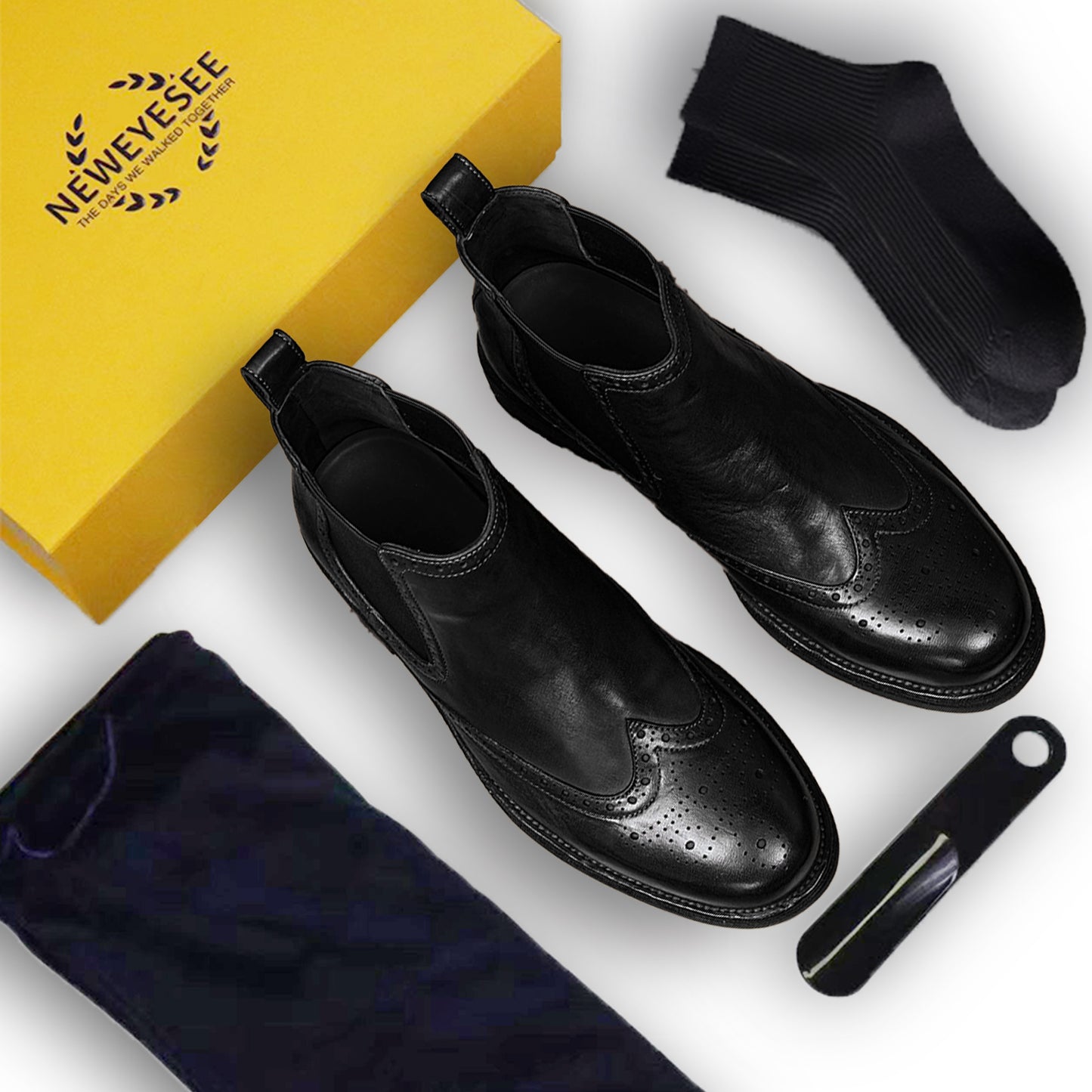 Men's Brogue Chelsea Boots: Horween Leather & Goodyear Welted