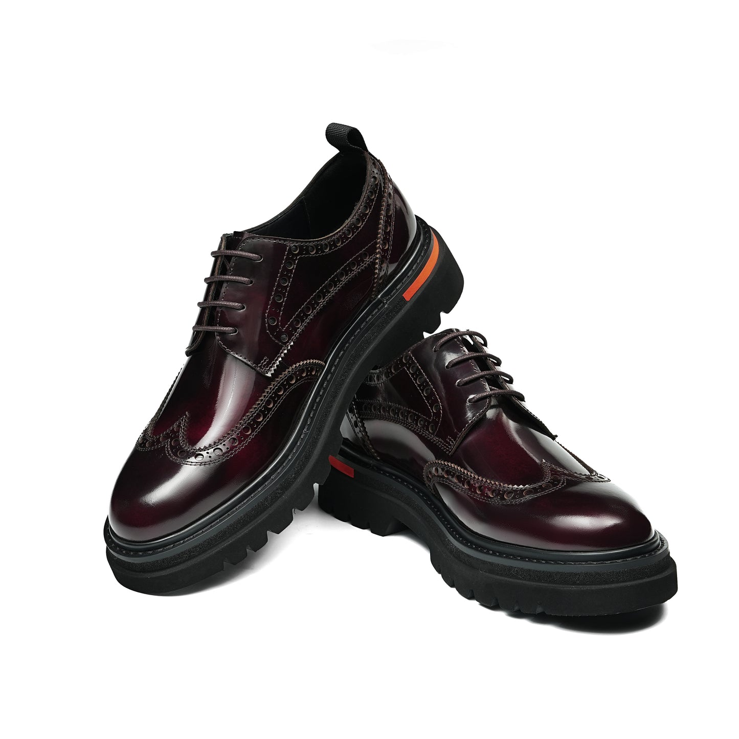 Men's Brogue Derby Shoes: Luminous Grain & Supple Interior Contours