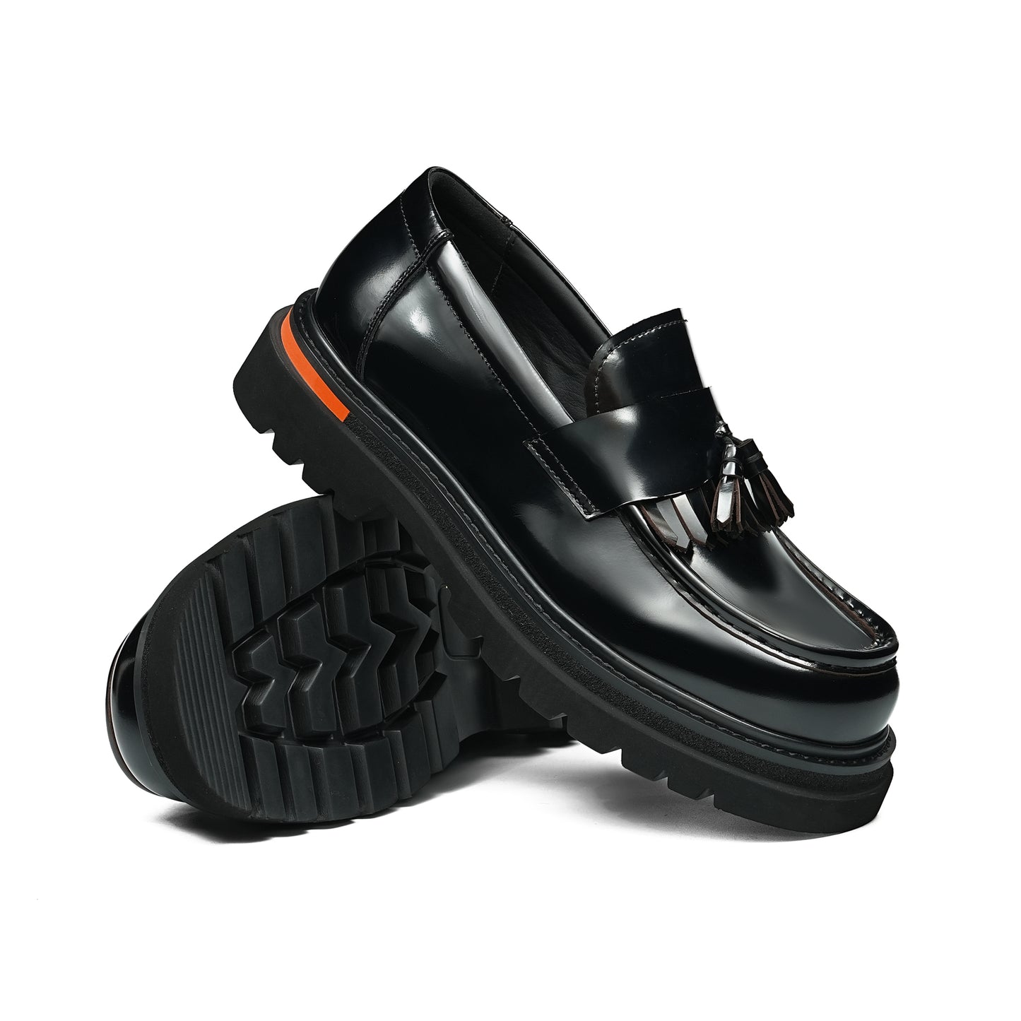 Men's Tassel Loafers: Burnished Leather Patina & Adaptable Traction