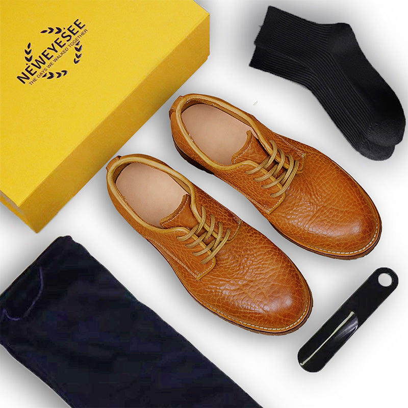 Derby Shoes Excellence: Goodyear Welted Craft & Dense-Grain Leather Patina