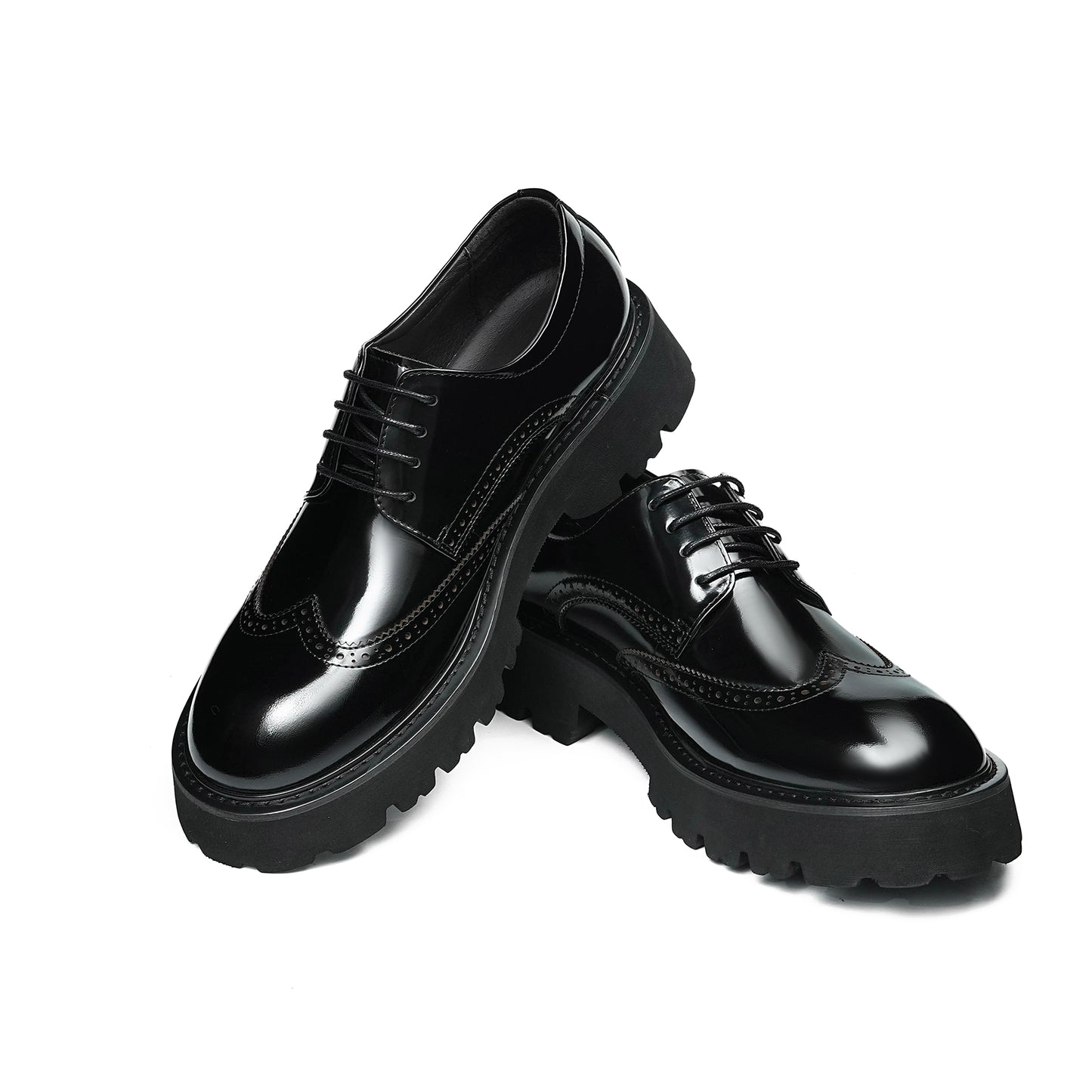 Men's Luminous Brogue Derby Shoes: Artisan Detailing & Timeless Sophistication