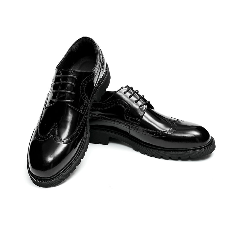 Men's Brogue Derby Shoes - Refined Wingtip & Breathable Comfort