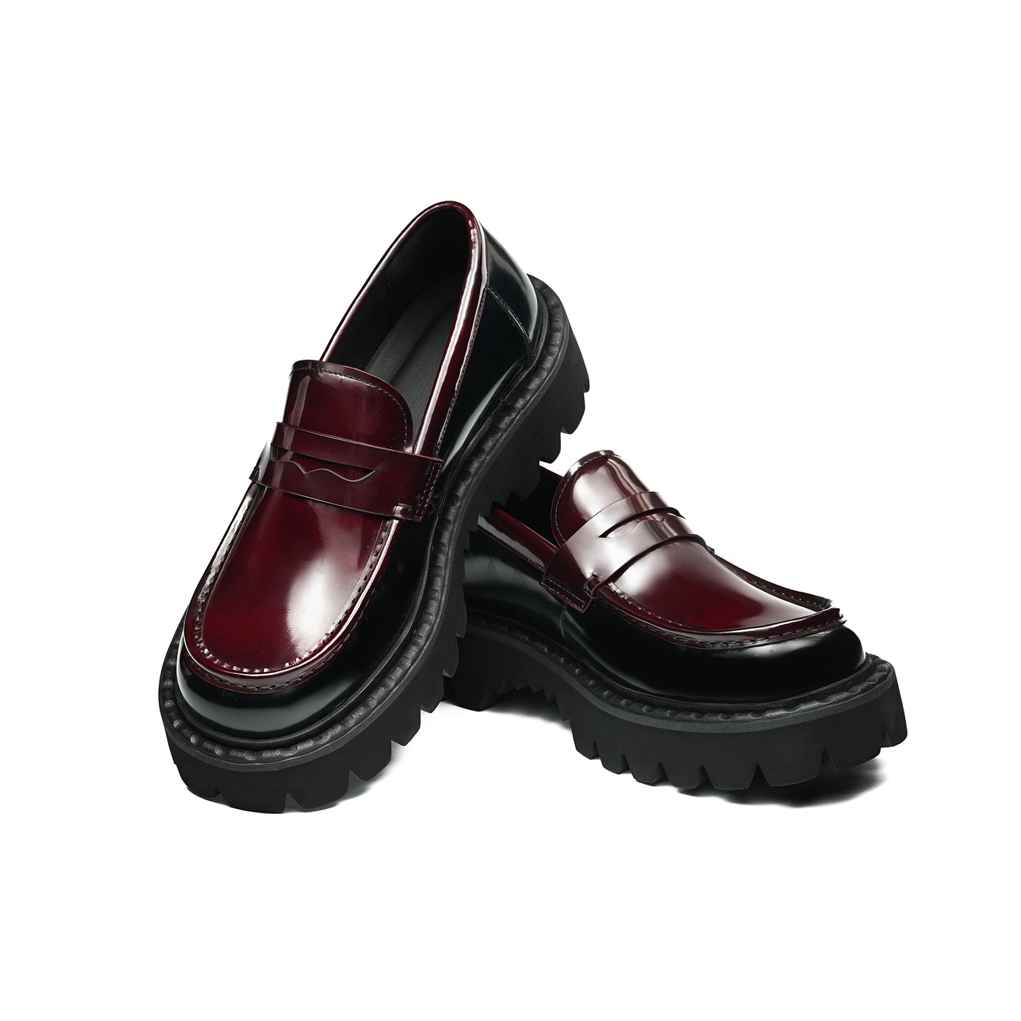 Men's Lustrous Leather Loafers: Contoured Comfort & Terrain-Savvy Foundation