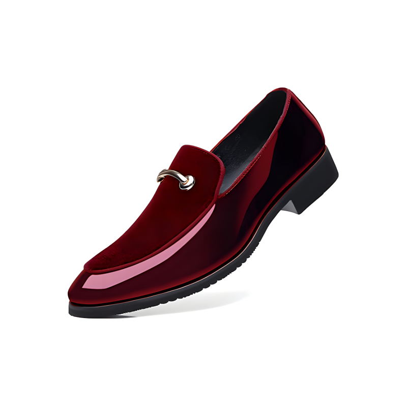 Men’s Patent Leather & Velvet Horsebit Loafers