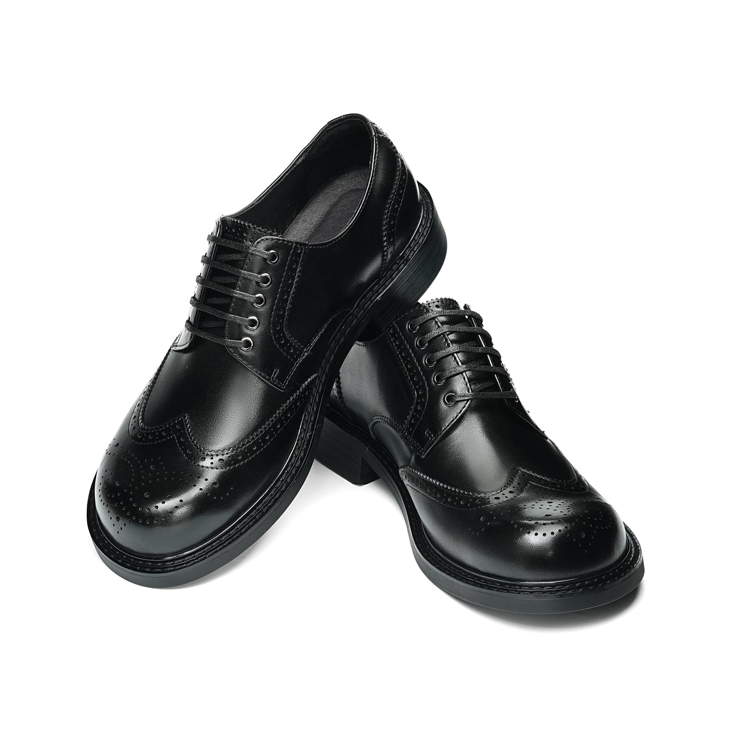 Men's Architectural Derby: Bold Silhouette & Artisan Brogue Legacy