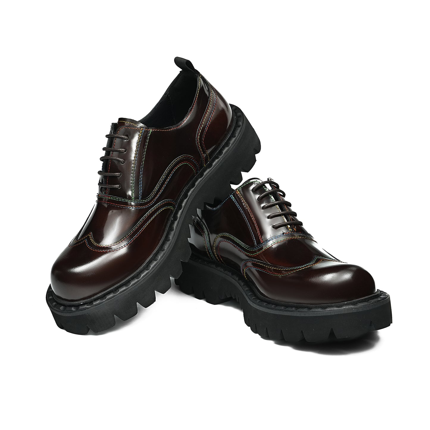 Men's Brogue Oxfords: Luminous Grain & Elevated Foundation