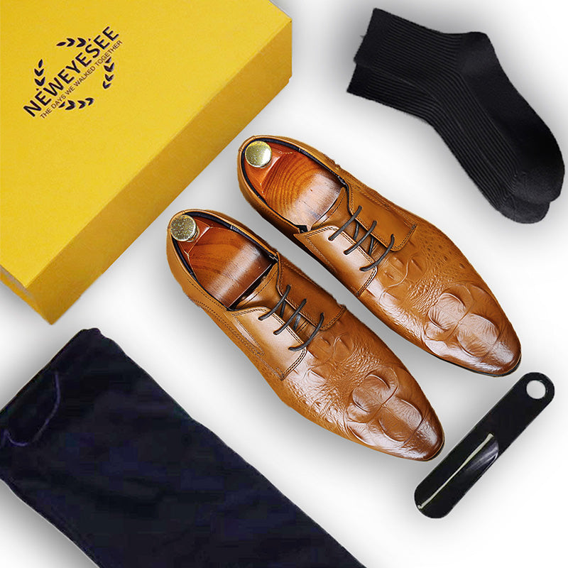 Men’s Glossy Leather Derby Shoes