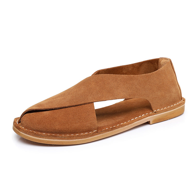 Men's Cross-Strap Sandals: Textured Surface & Minimalist Design