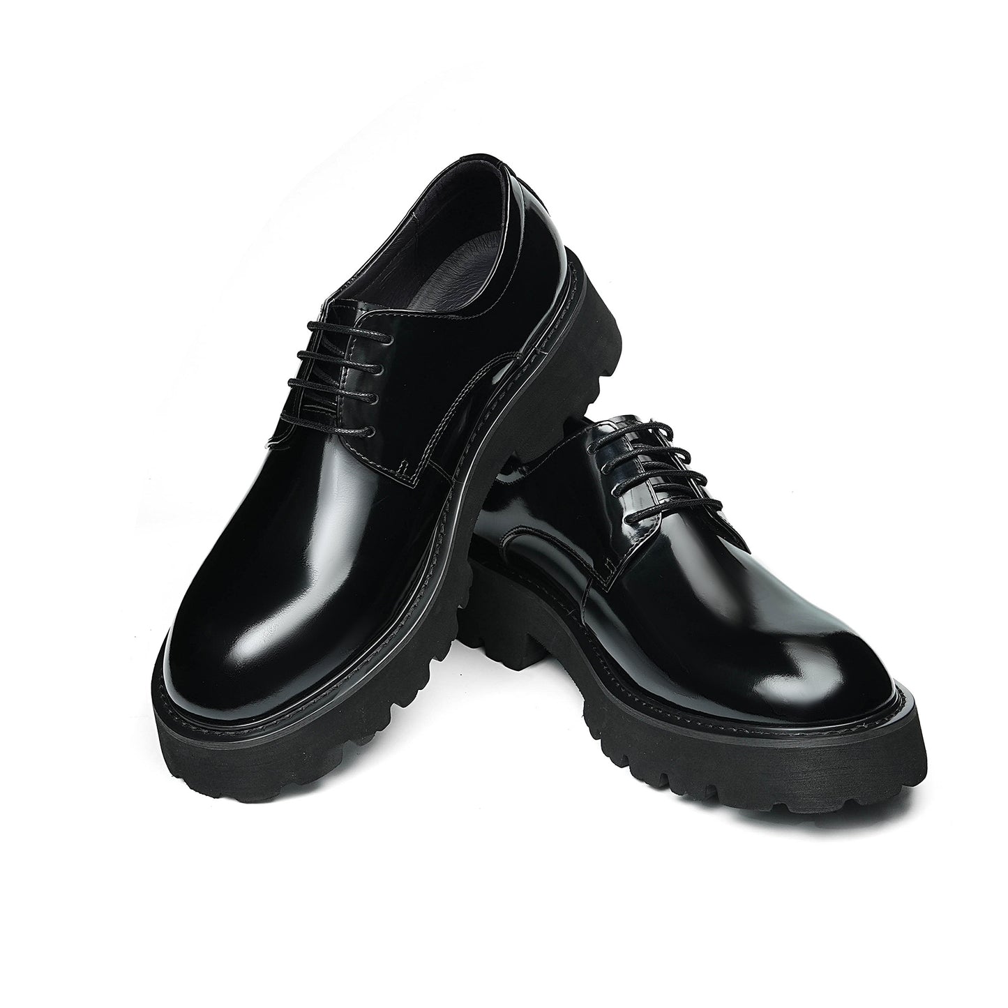 Men's Round-Toe Derby Shoes: Sculpted Sole & Timeless Craftsmanship
