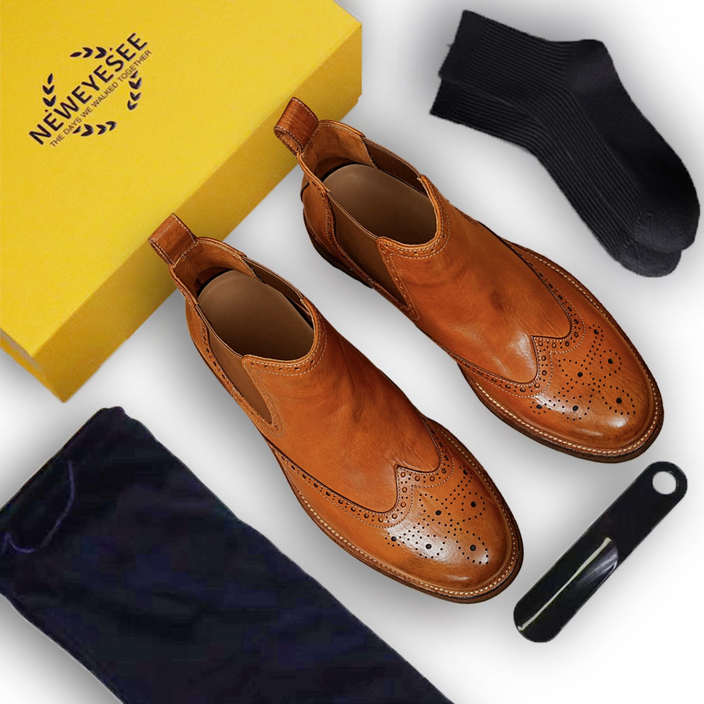 Men's Brogue Chelsea Boots: Horween Leather & Goodyear Welted