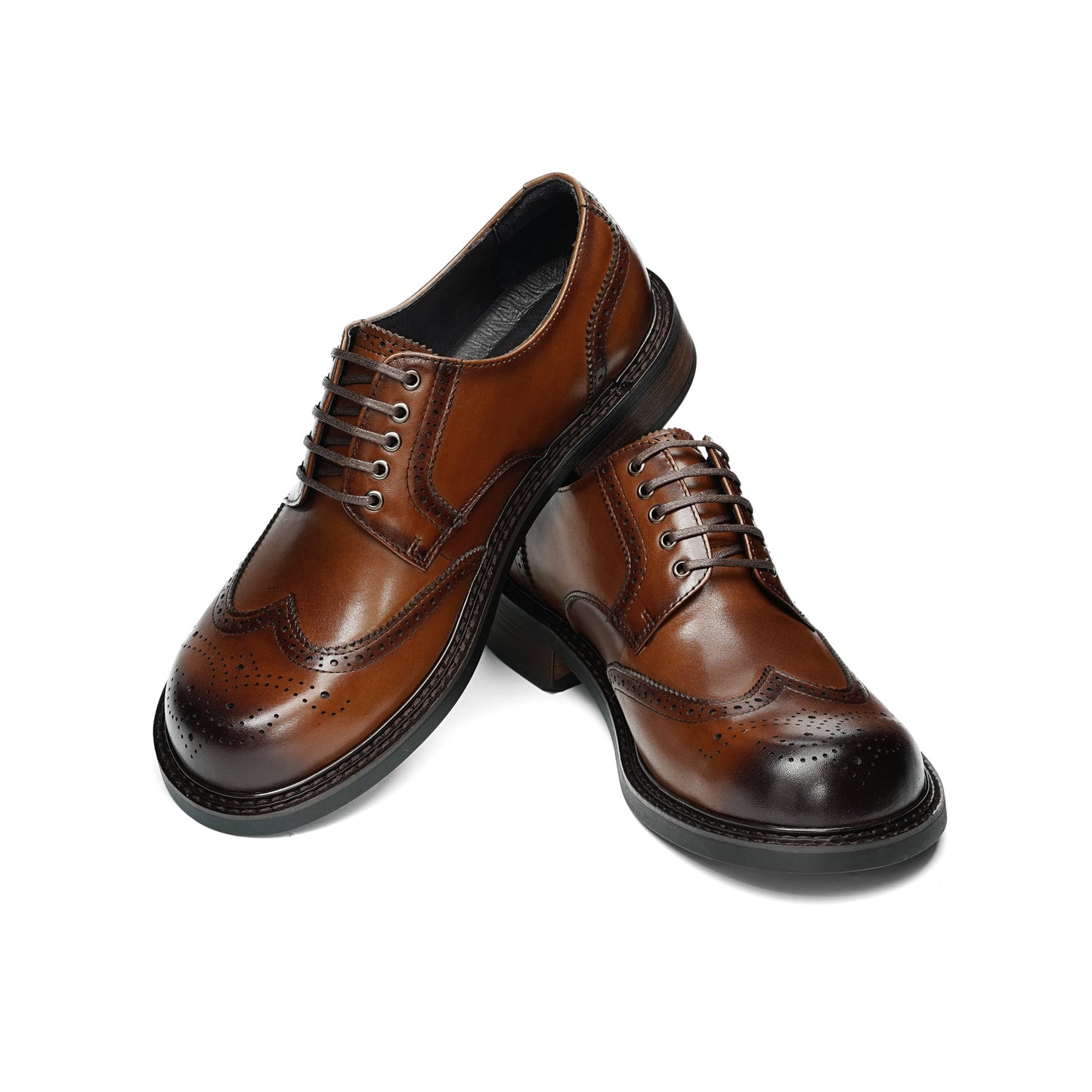 Men's Architectural Derby: Bold Silhouette & Artisan Brogue Legacy