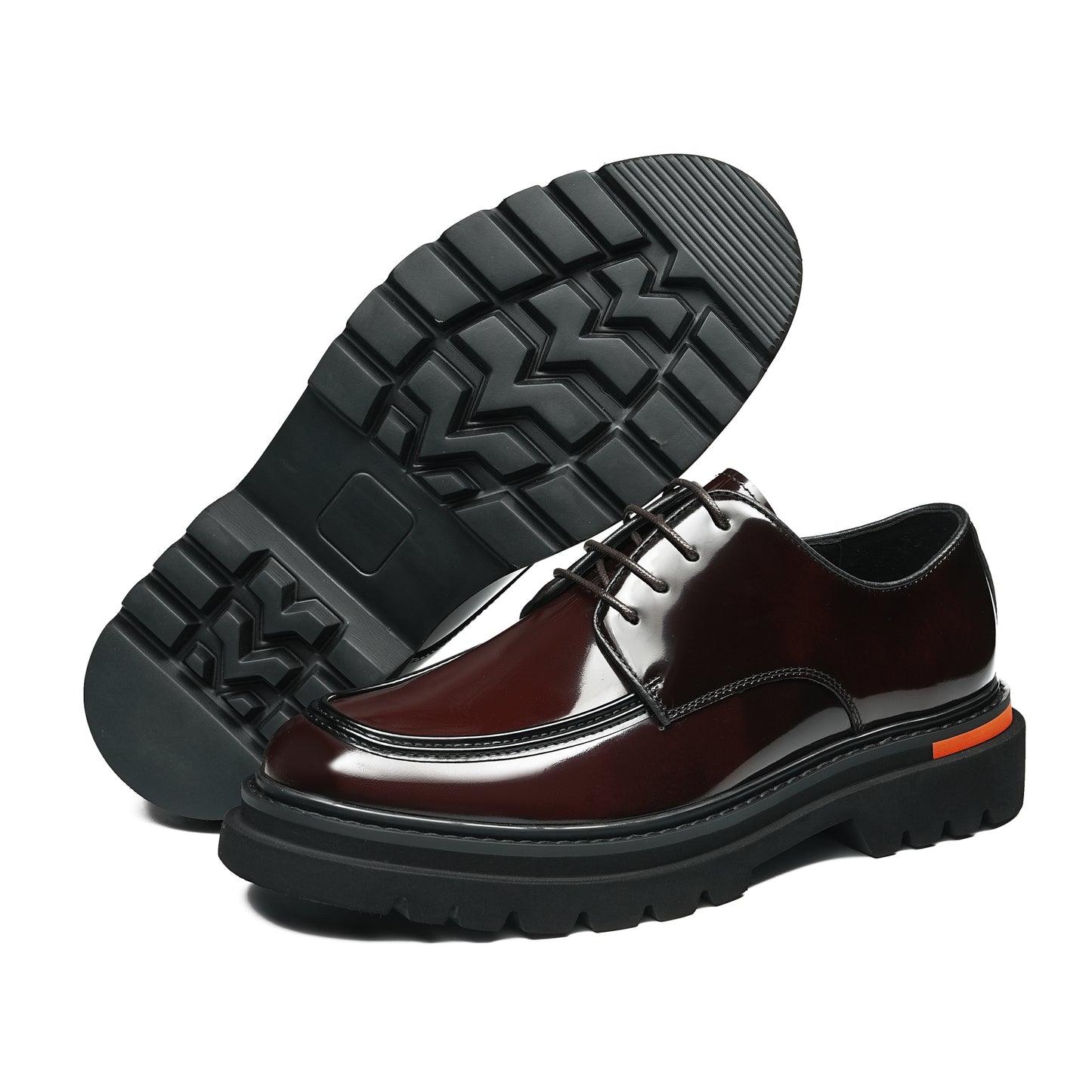 Men's Classical Derby Shoes: Luminous Grain & Supple Contour Comfort