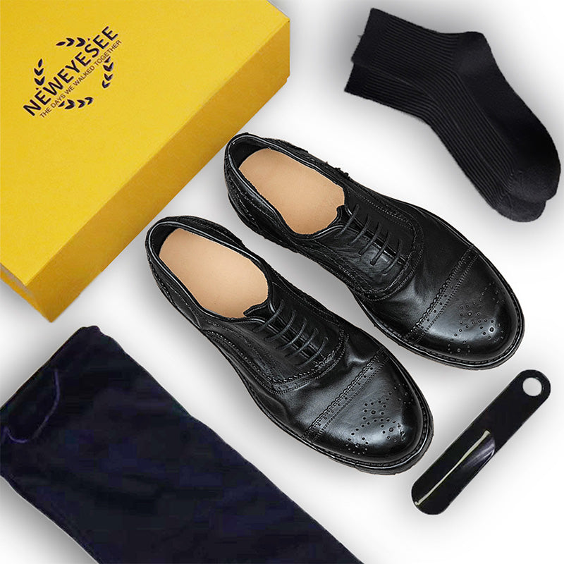 Brogue Oxford Excellence: Goodyear Welted Craft & Artful Carving Mastery