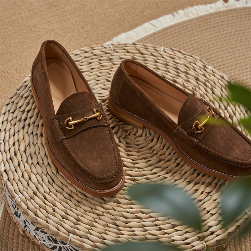 Men's Suede Loafers: Signature Hardware & Textured Comfort