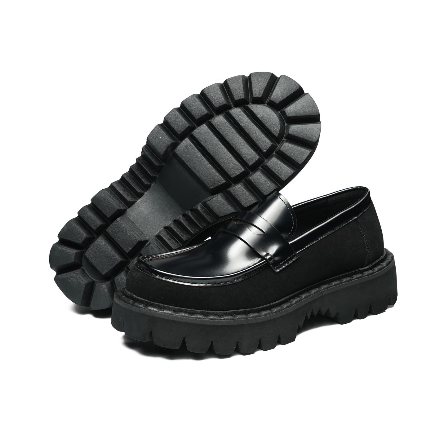 Men's Lustrous Leather Loafers: Contoured Comfort & Terrain-Savvy Foundation