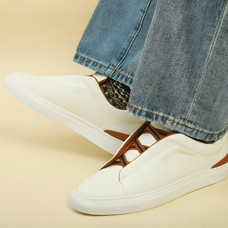 Men's Sneakers Minimalist Leather Slip-On Shoes