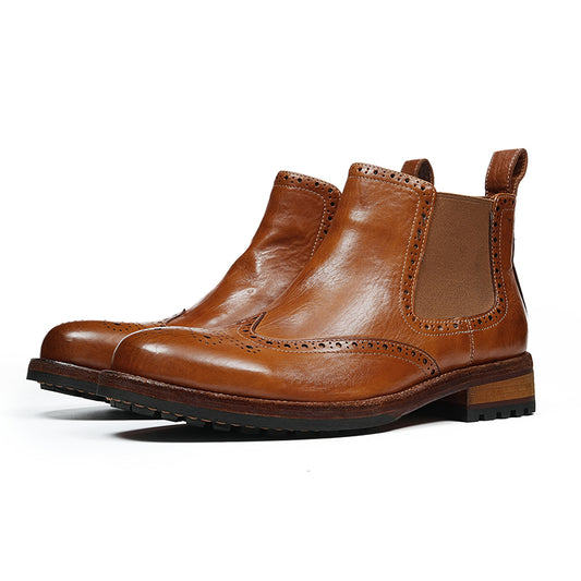 Men's Brogue Chelsea Boots: Horween Leather & Goodyear Welted