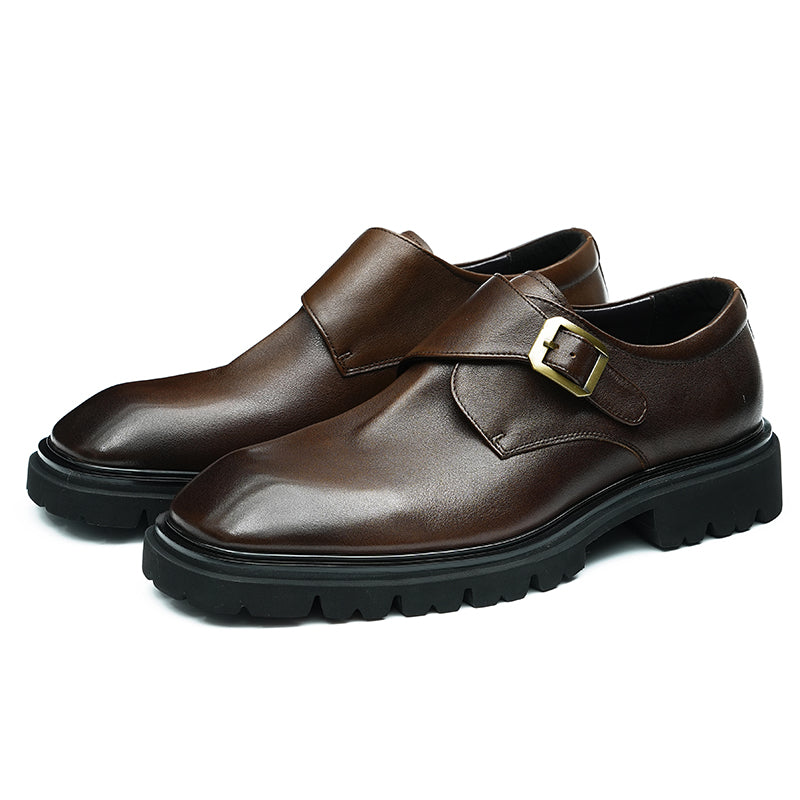 Men's Square-Toe Monk Strap Shoes Coffee / US 5 / UK 4 / EU 38 Men's Square-Toe Monk Strap Shoes Coffee / US 5 / UK 4 / EU 38