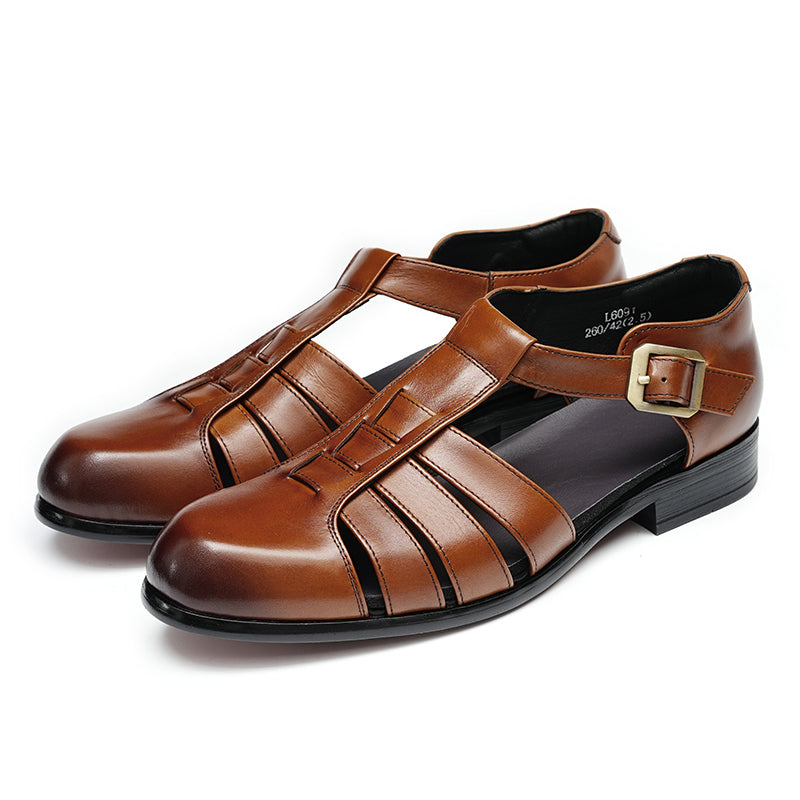 Men's Sandals Classic Leather Dress Shoes Black / US 5 / UK 4 / EU 38 Men's Sandals Classic Leather Dress Shoes Black / US 5 / UK 4 / EU 38