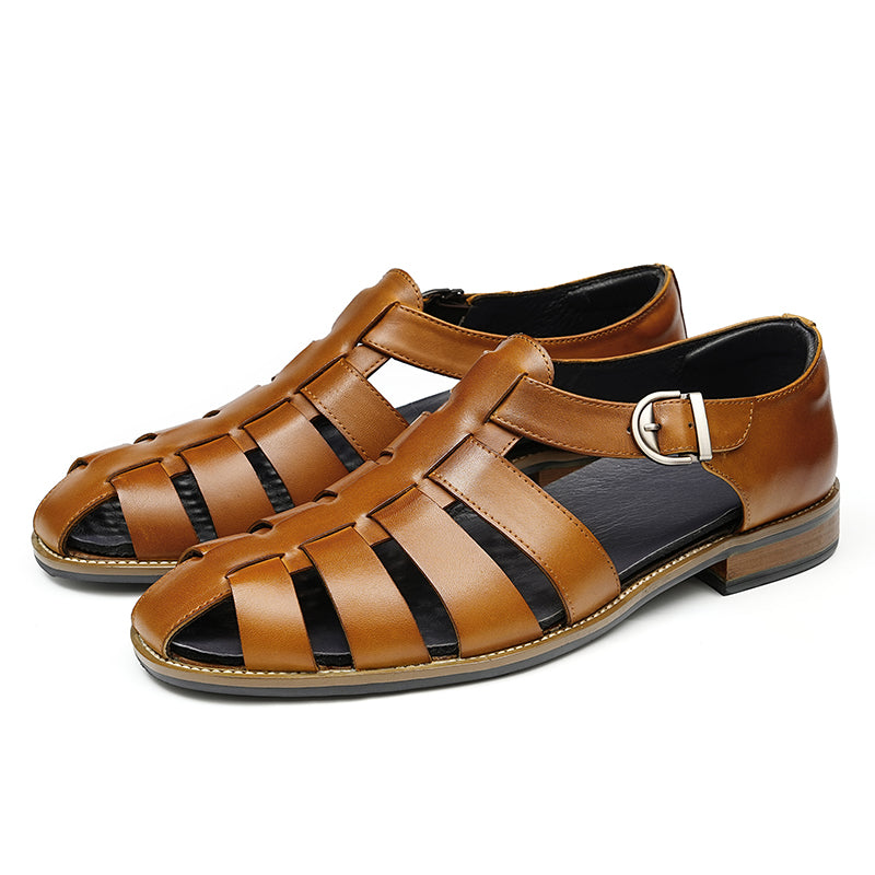 Classic Mens Leather Fisherman Dress Sandals Brown / US 6 / UK 5 / EU 39 Classic Mens Leather Fisherman Dress Sandals Brown / US 6 / UK 5 / EU 39