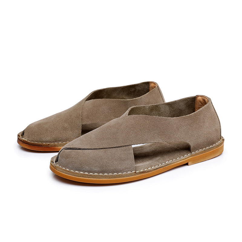 Men's Cross-Strap Sandals: Textured Surface & Minimalist Design